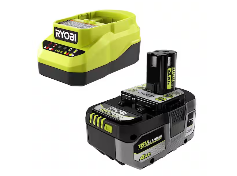 Ryobi ONE+ 18V Lithium-Ion HIGH PERFORMANCE Starter Kit with 4.0 Ah Battery and Charger