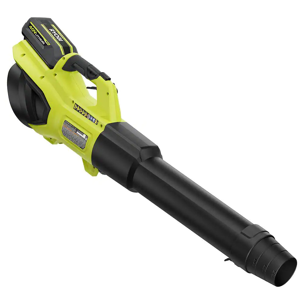 Ryobi 40V HP Brushless Whisper Series 190 MPH 730 CFM Cordless Battery Jet Fan Leaf Blower with (2) 4.0 Ah Batteries & Charger
